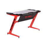 G-MAX G-Max GMT-8011BR-1175 Gaming Table (Black/Red, Composite MDF, LED Lighting) view 1