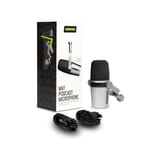 Shure MV7-S XLR/USB Dynamic Podcasting Microphone - Silver (Desktop, Mono, Dynamic, Unidirectional) - MV7-S view 1