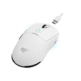 HAVIT 8000DPI 2.4GHz Wireless Gaming Mouse (Wired+2.4G+BT5.1, 8000DPI, 6 Buttons) - White - MS969SE view 2