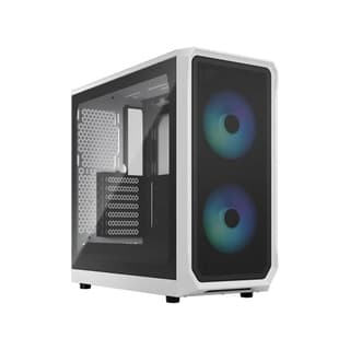Fractal Focus 2 Clear Tint Tempered Glass RGB ATX Gaming Case - White - FD-C-FOC2A-04