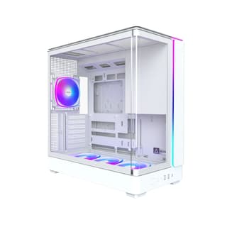 Montech KING 45 PRO Mid Tower Tempered Glass ARGB ATX Gaming Case - White - KING45PROW