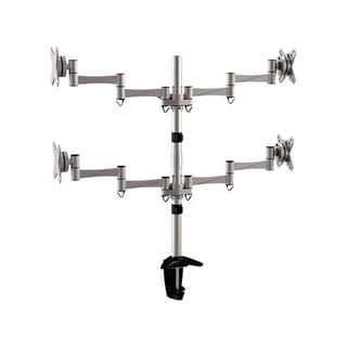 IDESIGN Quad Monitor Stand Arm Pole for 4x LCD/LED Displays - Heavy Duty Desk Clamp - IDESIGN-4X-MONITOR
