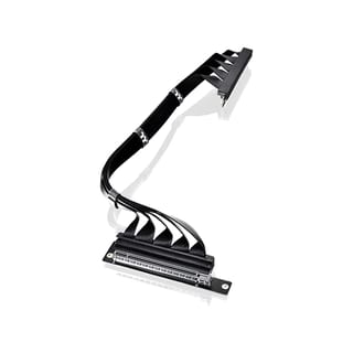 Thermaltake PCI-E 4.0 Dual 90 Degree 400mm Riser Cable - Black | AC-077-CO1OTN-C1