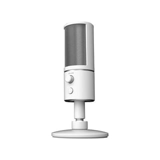 Razer Seiren X Cardioid Condenser Streaming USB Microphone - Mercury White (Supercardioid, Shock Mount, Zero-Latency Monitoring) - RZ19-02290400-R3M1