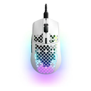 SteelSeries Aerox 3 (2022) Ultra Lightweight Wired Gaming Mouse - Snow - 59g, TrueMove Core Sensor, IP54 Rated - 62603