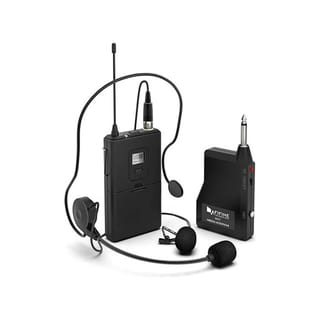 FIFINE K037B Wireless Microphone Set with Headset / Lavalier Mics - Black (UHF, Cardioid, 50-16kHz) - K037B