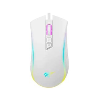 HAVIT MS1034 RGB Backlit Wired Gaming Mouse - White (7 Buttons, RGB Lighting, 3,000,000 Key Life) - MS1034