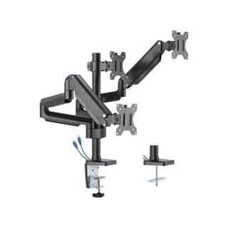 TWISTED MINDS LDT26-C036UP Premium Triple Monitors Mount Stand (Matte Black, Gas Spring Arm, Aluminum/Steel/Plastic, VESA 75x75/100x100)