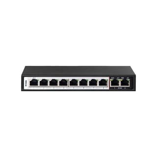 D-Link DES-F1010P-E 10-Port Unmanaged PoE Fast Ethernet Switch (8 PoE Ports, 2 Uplink Ports)