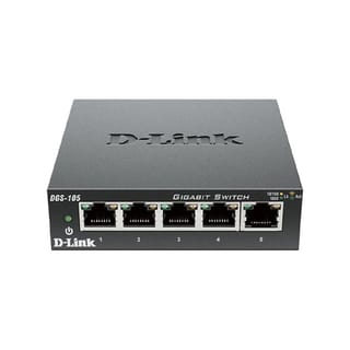 D-LINK SWITCH DLINK 5 PORT GIGABIT | DGS-105 (Unmanaged Switch, Gigabit Ethernet, 10 Gbps Switching Capacity, 1 Year Warranty) - DGS-105