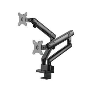 SilverStone Dual Monitor VESA Mounting Arm - Black (17"-32", Gas Spring, Clamp/Grommet) - SST-ARM25