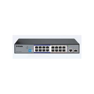 D-LINK 16 Port PoE Unmanaged Long Range Surveillance Switch (150W PoE Budget, 250m Range) - DES-F1016P-E