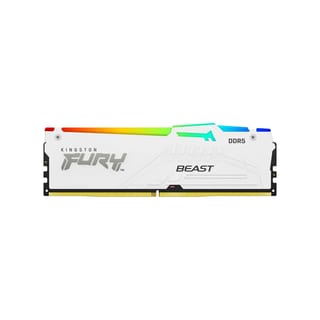 Kingston FURY Beast RGB 16 GB (1X16) DDR5 6000MT/s RAM Memory (CL30, White) – KF560C30BWEA-16