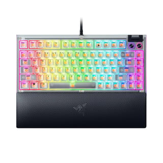Razer BlackWidow V4 75% Mechanical Gaming Keyboard - Phantom White Edition (US Layout, 75% Layout, Hot-Swappable Switches, Per-Key Razer Chroma RGB, FRML) - RZ03-05003500-R3M1