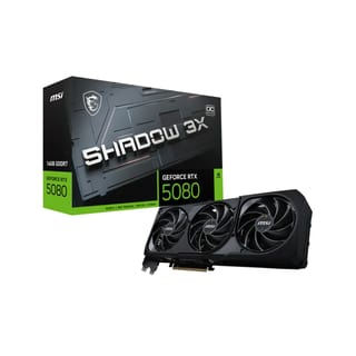 MSI GeForce RTX 5080 SHADOW 3X OC Graphics Card, 16GB GDDR7, DLSS 4 - 912-V531-031