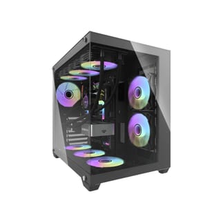 DarkFlash C285P ATX Tempered Glass Gaming Case - Black | C285P-B