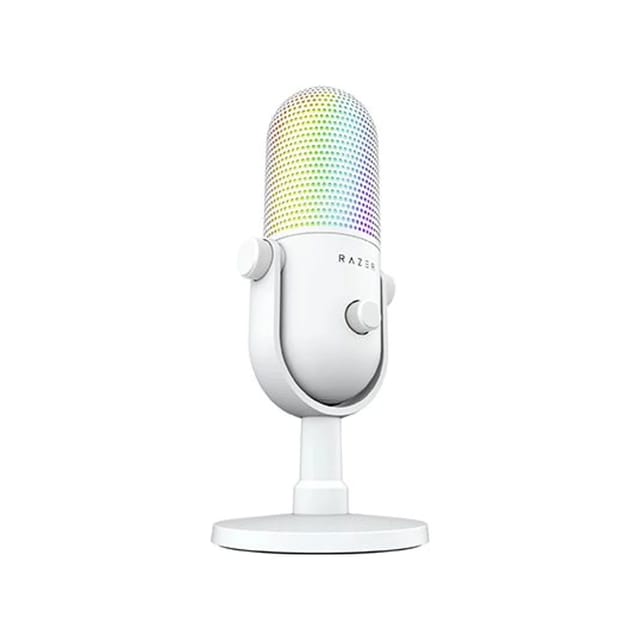 Razer Seiren V3 Chroma RGB USB Streaming Microphone - White (Key Specs: White, Supercardioid, 96 kHz) - RZ19-05060200-R3M1