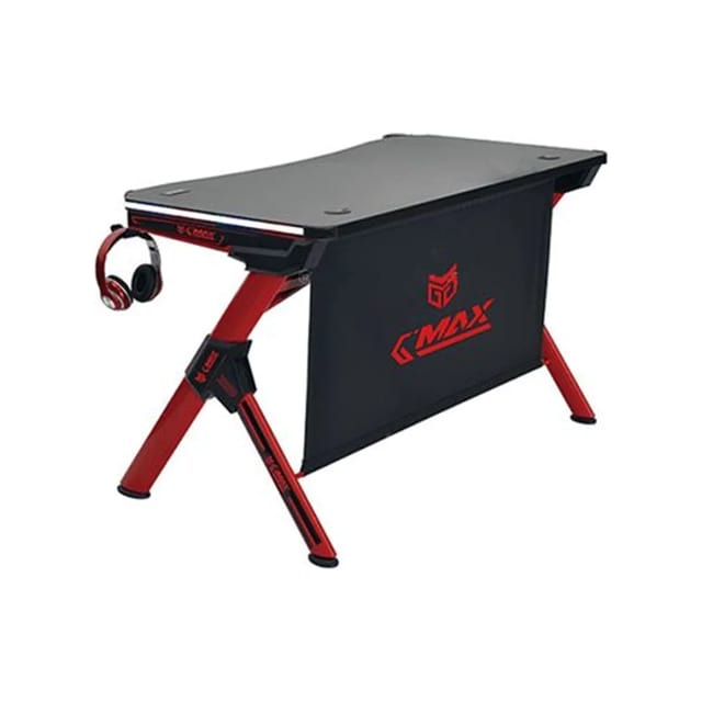 G-MAX G-Max Large LED Gaming Desk Black/Red - Black/Red - GMT-8003ABR-1175