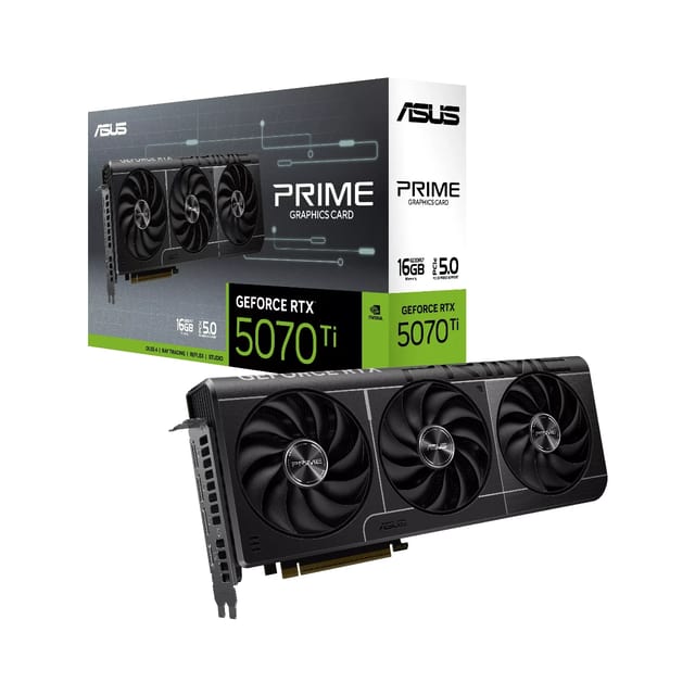 ASUS PRIME GeForce RTX 5070 Ti Graphics Card, 16GB GDDR7, DLSS 4 - 90YV0MF1-M0NA00