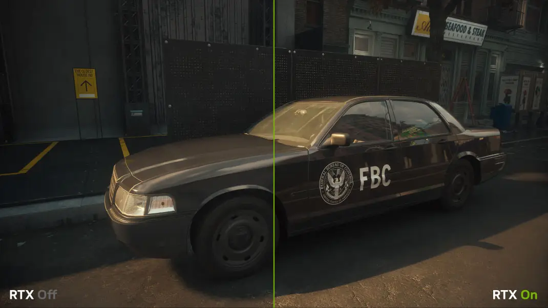 Side-by-side ray tracing comparison