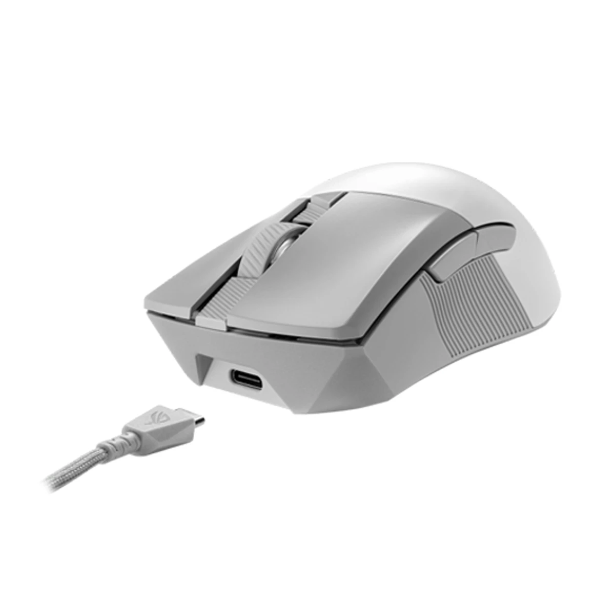 Asus ROG Gladius III Wireless AimPoint Gaming Mouse - White - 36000 DPI, 650 IPS, Tri-Mode Connectivity - 90MP02Y0-BMUA10 view 5