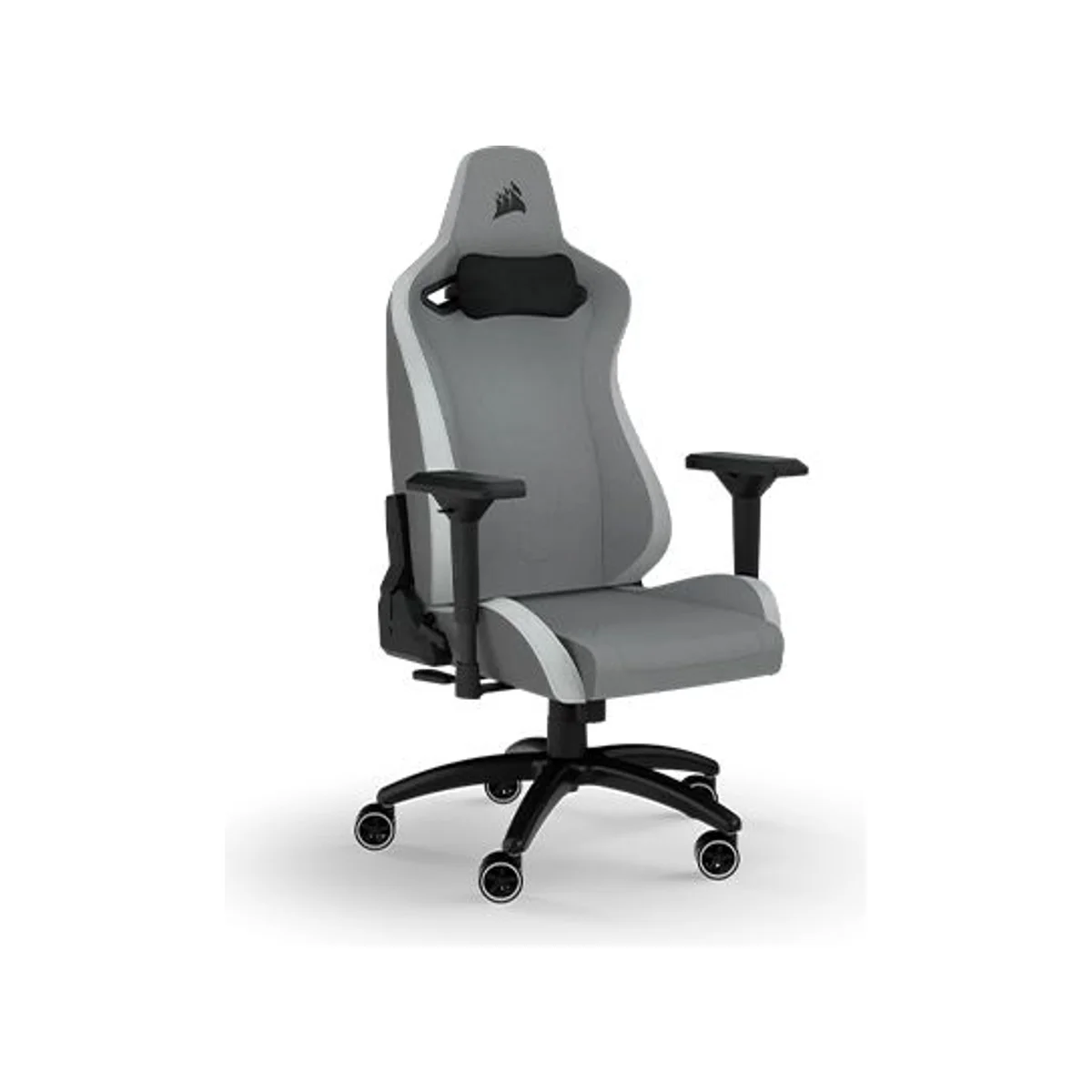 Corsair TC200 Fabric Gaming Chair Light-Grey White - Steel Frame, Breathable Upholstery, Ergonomic Support - CF-9010048-WW view 2
