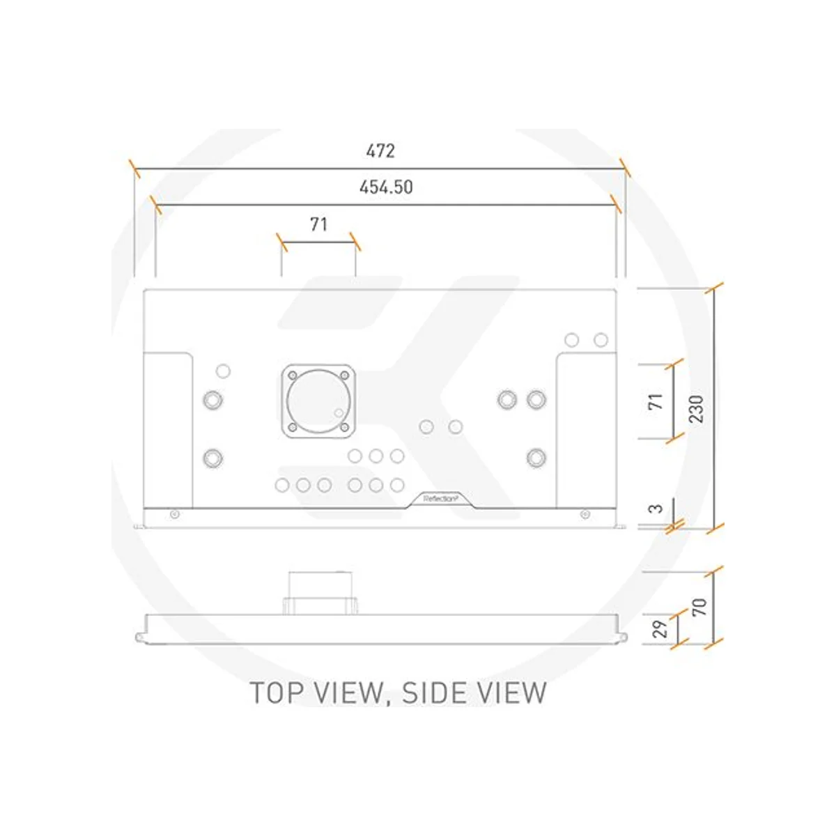 EKWB EK-Quantum Reflection² PC-O11D EVO XL D5 PWM D-RGB - Plexi Distro Plate (525ml, 16x G1/4", D-RGB) - 3831109908532 view 4
