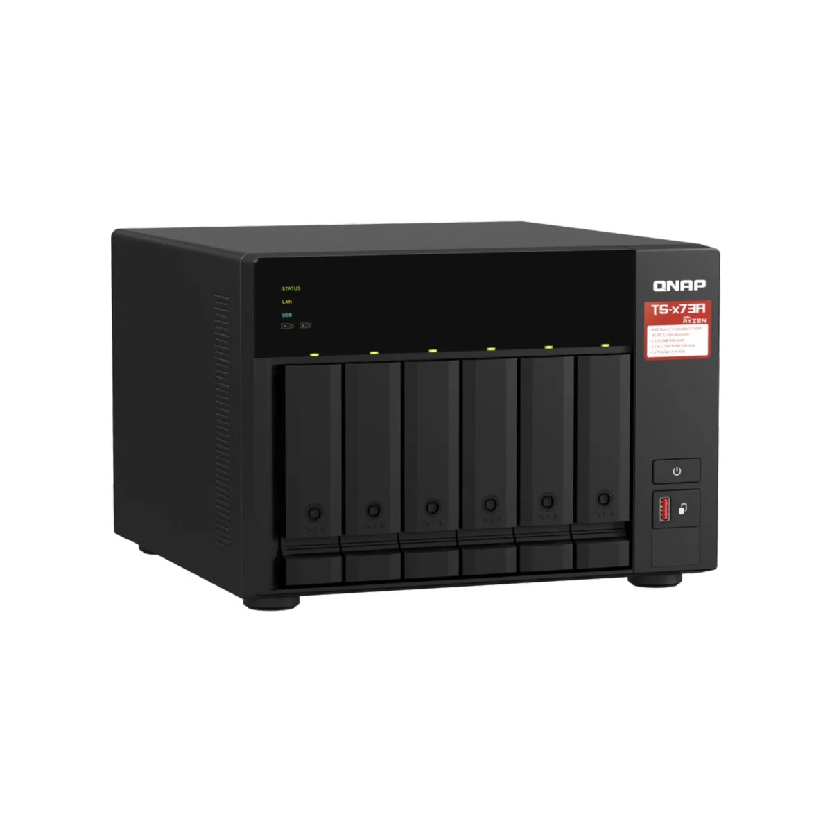 QNAP TS-673A-8G NAS BOX | 6-Bay NAS with AMD Ryzen Quad-Core Processor - TS673A-8G view 5