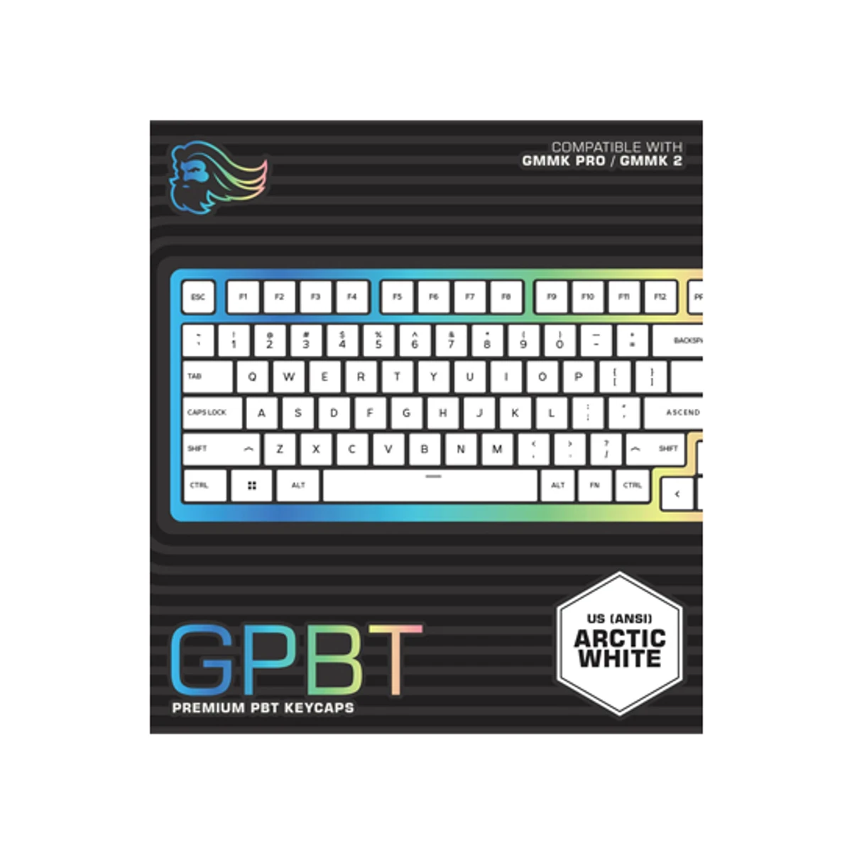 Glorious PBT Key Caps - White | GLO-KC-GPBT-W view 2