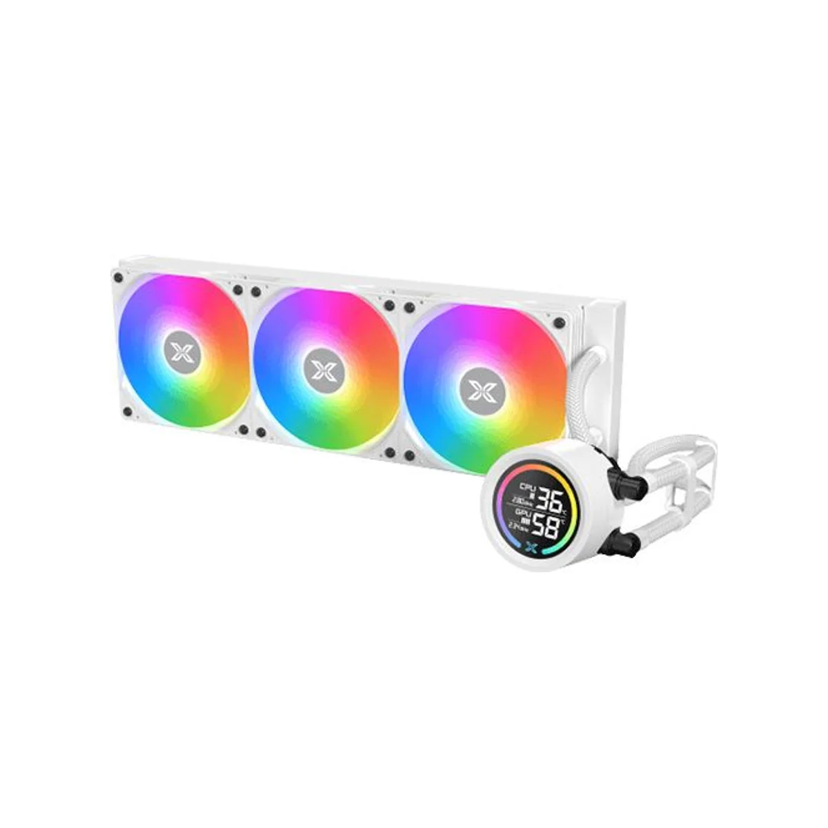 XIGMATEK LK 360 Digital Arctic LCD ARGB AIO PWM CPU Liquid Cooler - White - EN45912 view 2