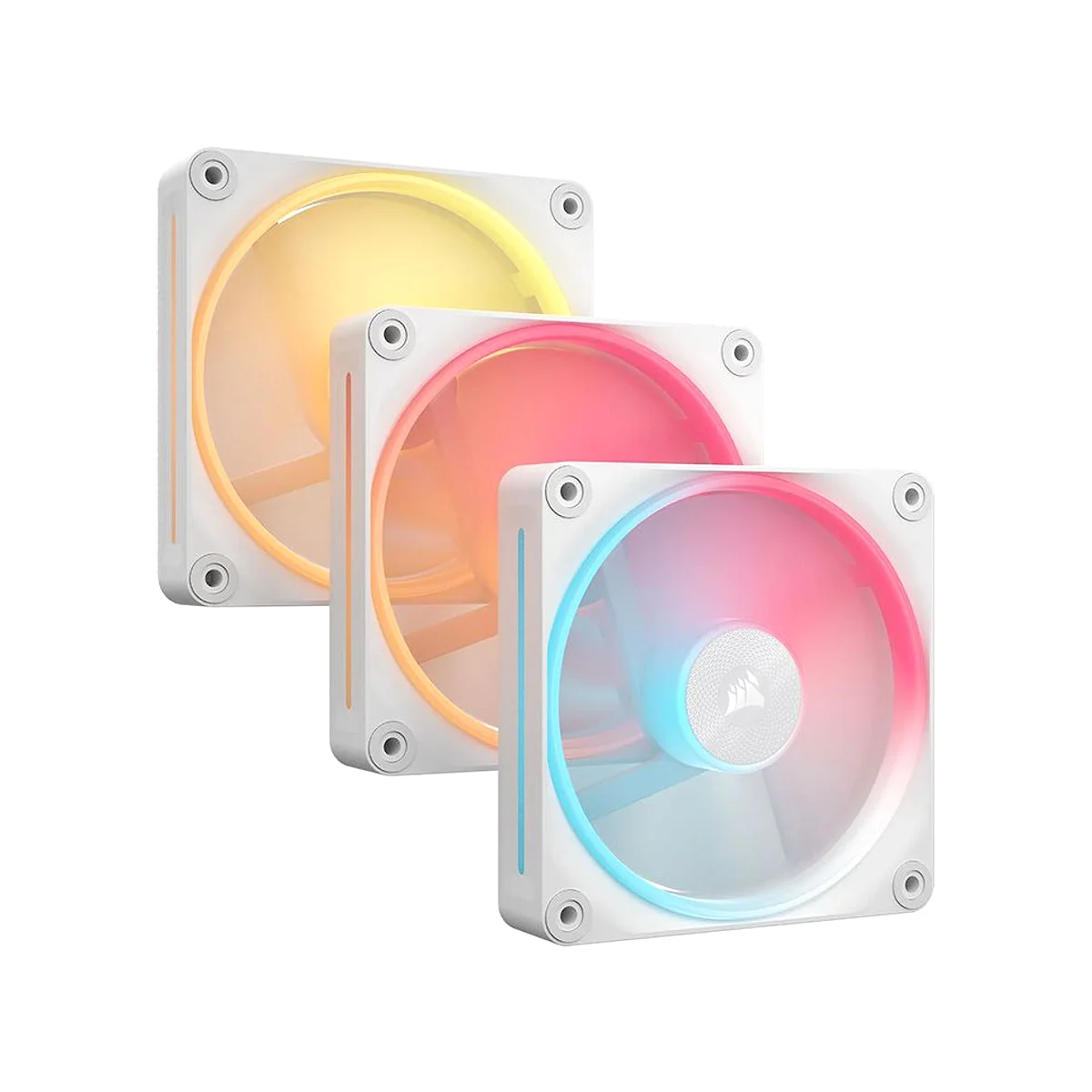 Corsair iCUE LINK LX120-R RGB 120mm PWM Reverse Triple-Pack Fan - White - CO-9051054-WW view 2