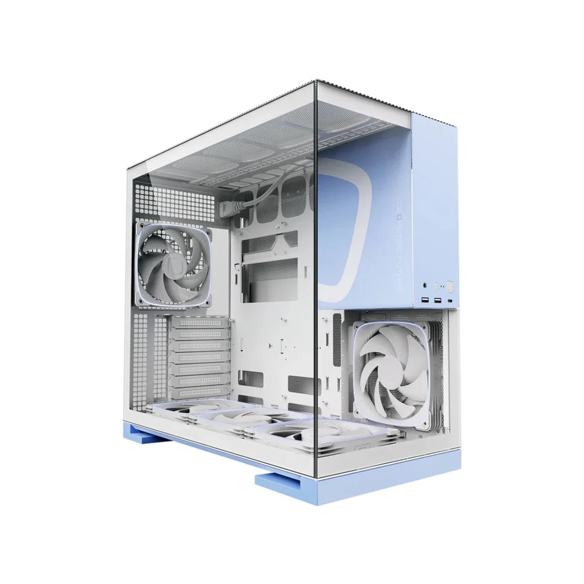 Geometric Future M5 Tempered Glass E-ATX Gaming Case - Blue - GEO-M5F-WB