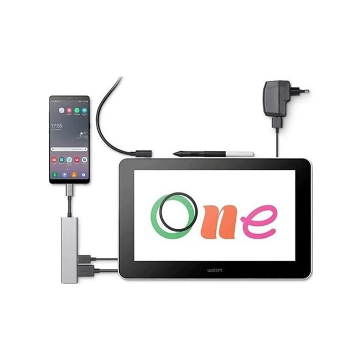WACOM One Creative Pen Display 13.3" Digital Art Tablet - DTC133W0B view 2