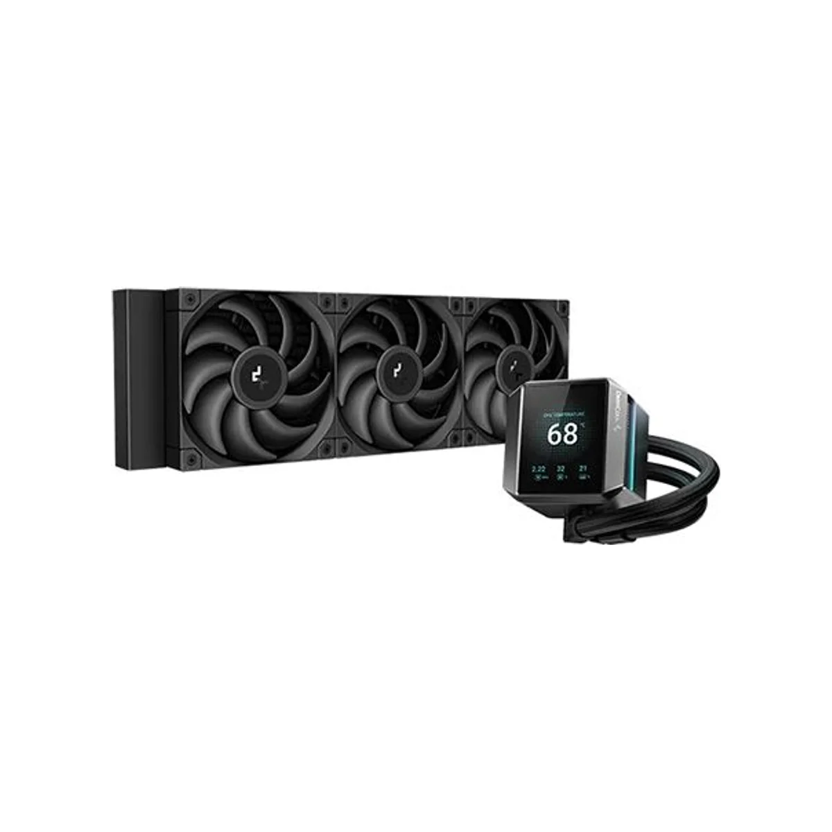 DEEPCOOL Mystique 360 RGB AIO Liquid CPU Cooler - Black (360mm Radiator, 2.8" LCD Display, Addressable RGB) - R-LX750-BKDSNMP-G-1