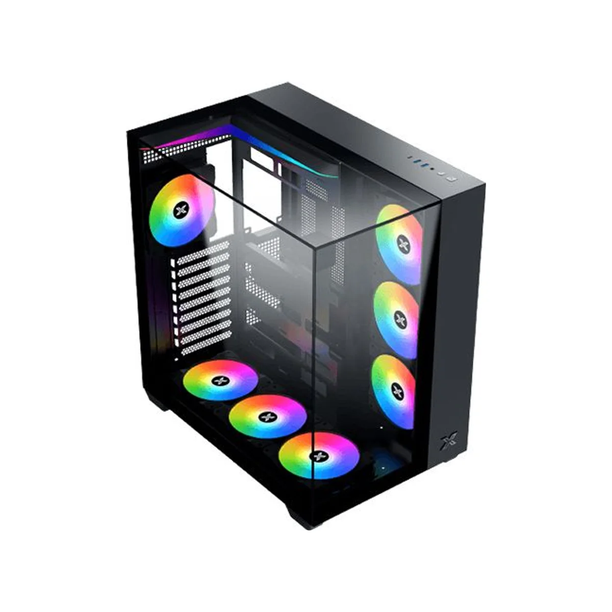 Xigmatek Aqua V Tempered Glass Mid-Tower Gaming Case - Black - EN45806 view 3