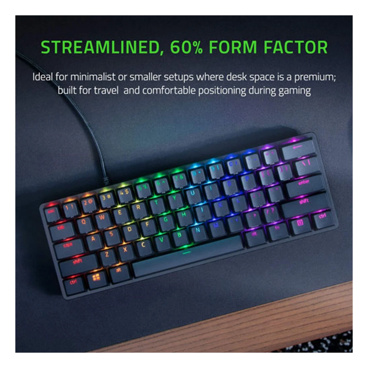 Razer Huntsman Mini 60% Gaming PBT Chroma RGB Keyboard With Red Optical Switches | RZ03-03390200-R3M1