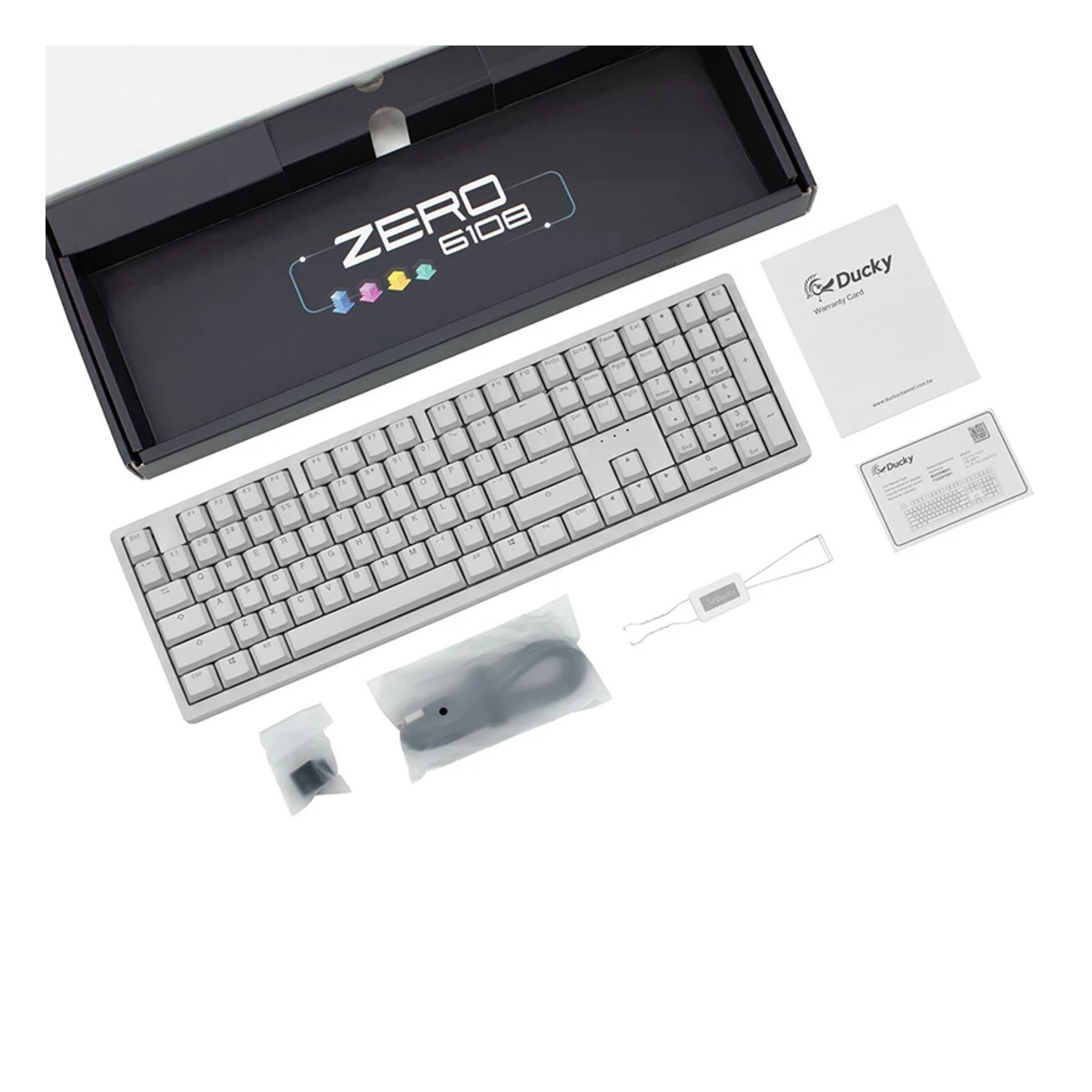 Ducky Zero 6108 Cherry MX2A Arabic Layout Wireless Mechanical Keyboard - White | KZZ1BDI00644 view 7