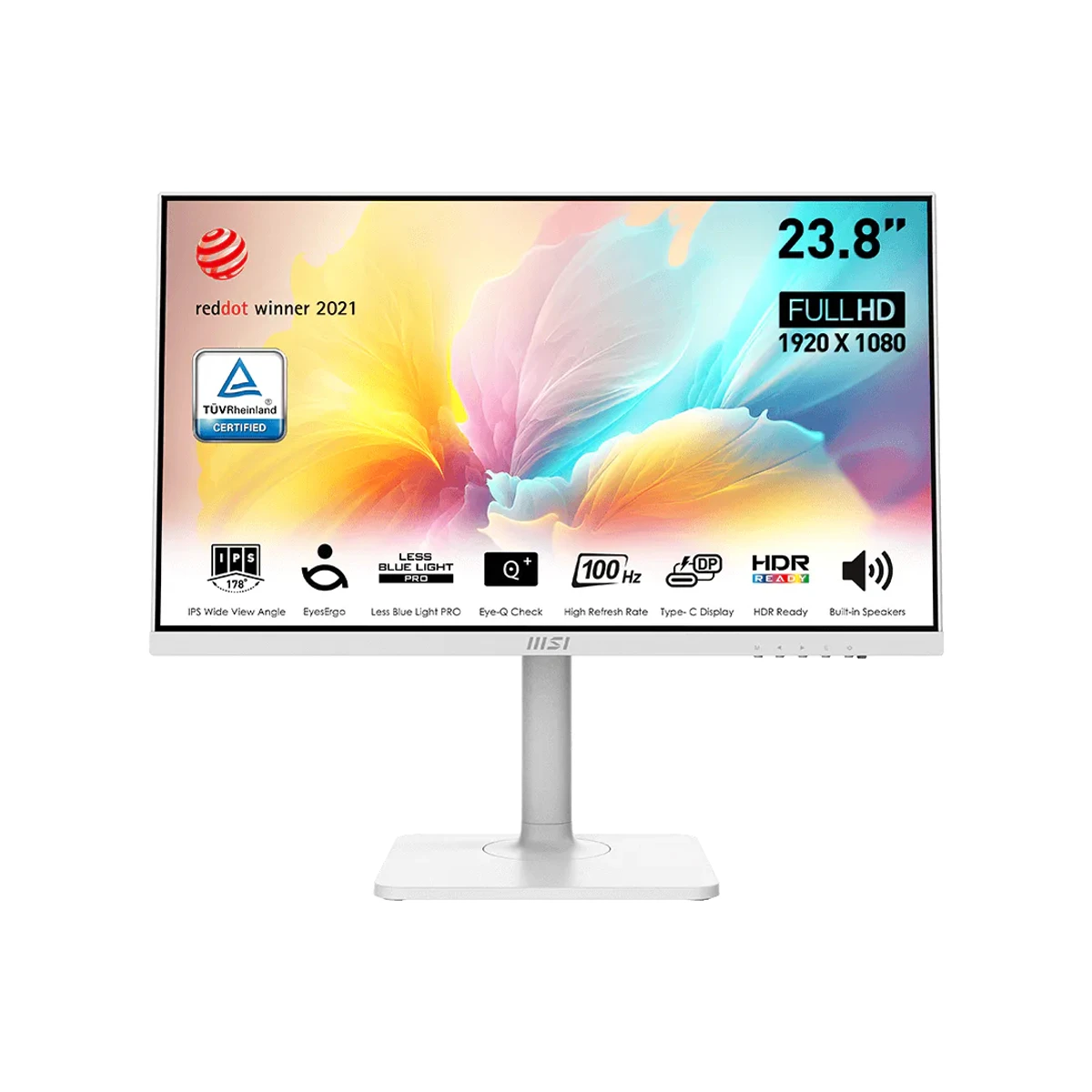 MSI Modern 24" FHD, 100Hz, IPS, 1ms Business Monitor - White - MD2412PW
