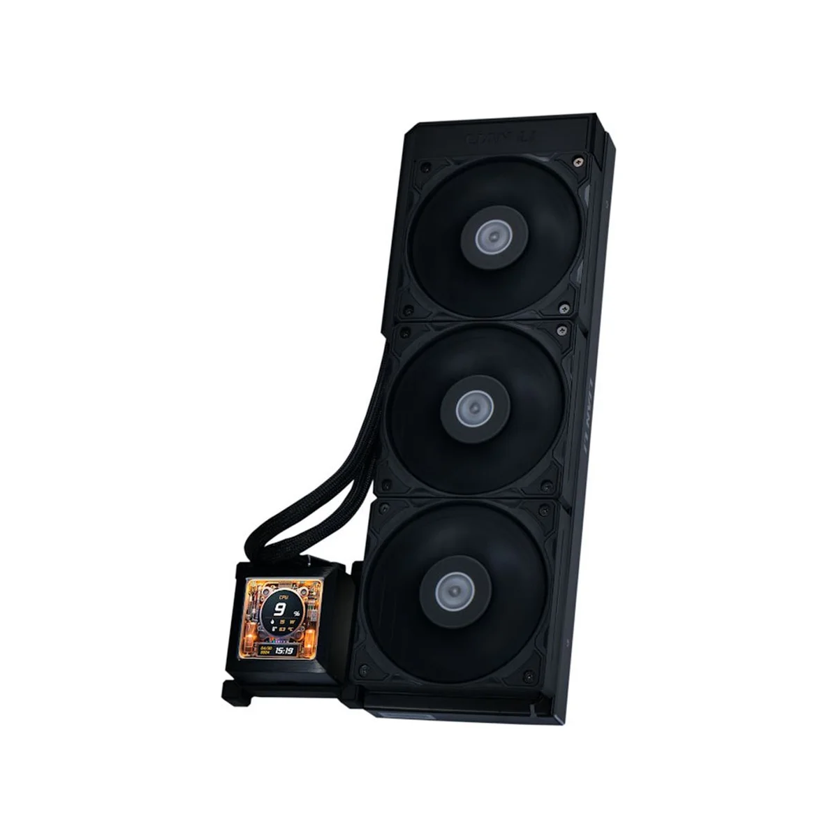 Lian Li Hydroshift LCD AIO 360S IPS LCD CPU Liquid Cooler - Black (360mm Radiator, IPS LCD Display, FDB Fans) - GHSLCD36SB view 2