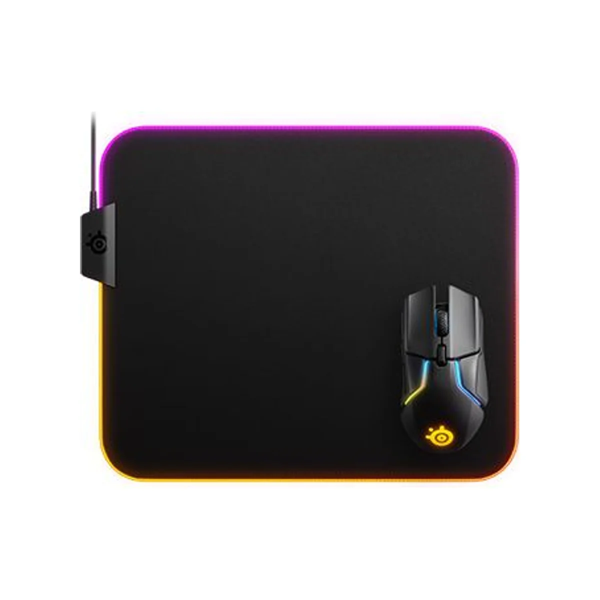 SteelSeries QCK Prism RGB Cloth Gaming Mouse Pad - Medium (2-Zone RGB, Non-Slip Rubber Base, High Thread Count) - SS-QCK-P-RGB-63825 view 3