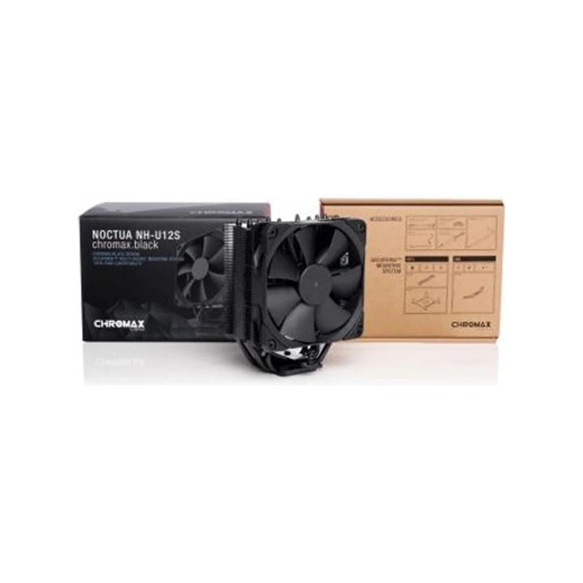 Noctua NH-U12S CH.BK Chromax.Black CPU Cooler (All Black, Slim Design, 120mm PWM Fan) - NH-U12S CH.BK view 4