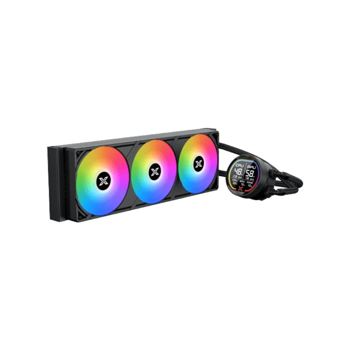 XIGMATEK LK Pro 360 Digital CPU Liquid Cooler - Black (360mm Radiator, ARGB Fans, Digital LCD) - EN47404
