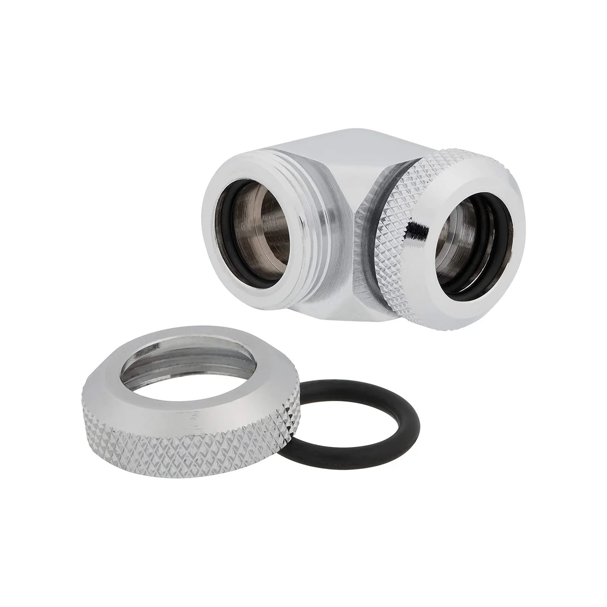 CORSAIR Hydro X Series XF Hardline 90° 12mm OD Fitting Twin Pack — Chrome - CX-9052021-WW view 3
