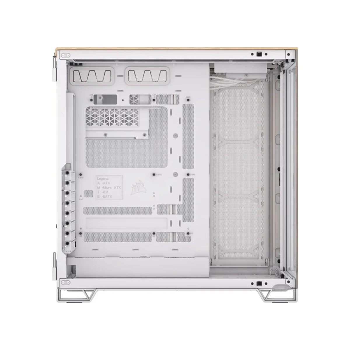 Corsair 6500X Dual-chamber Wood Edition Mid-Tower Gaming Case - White - CC-9011284-WW view 4