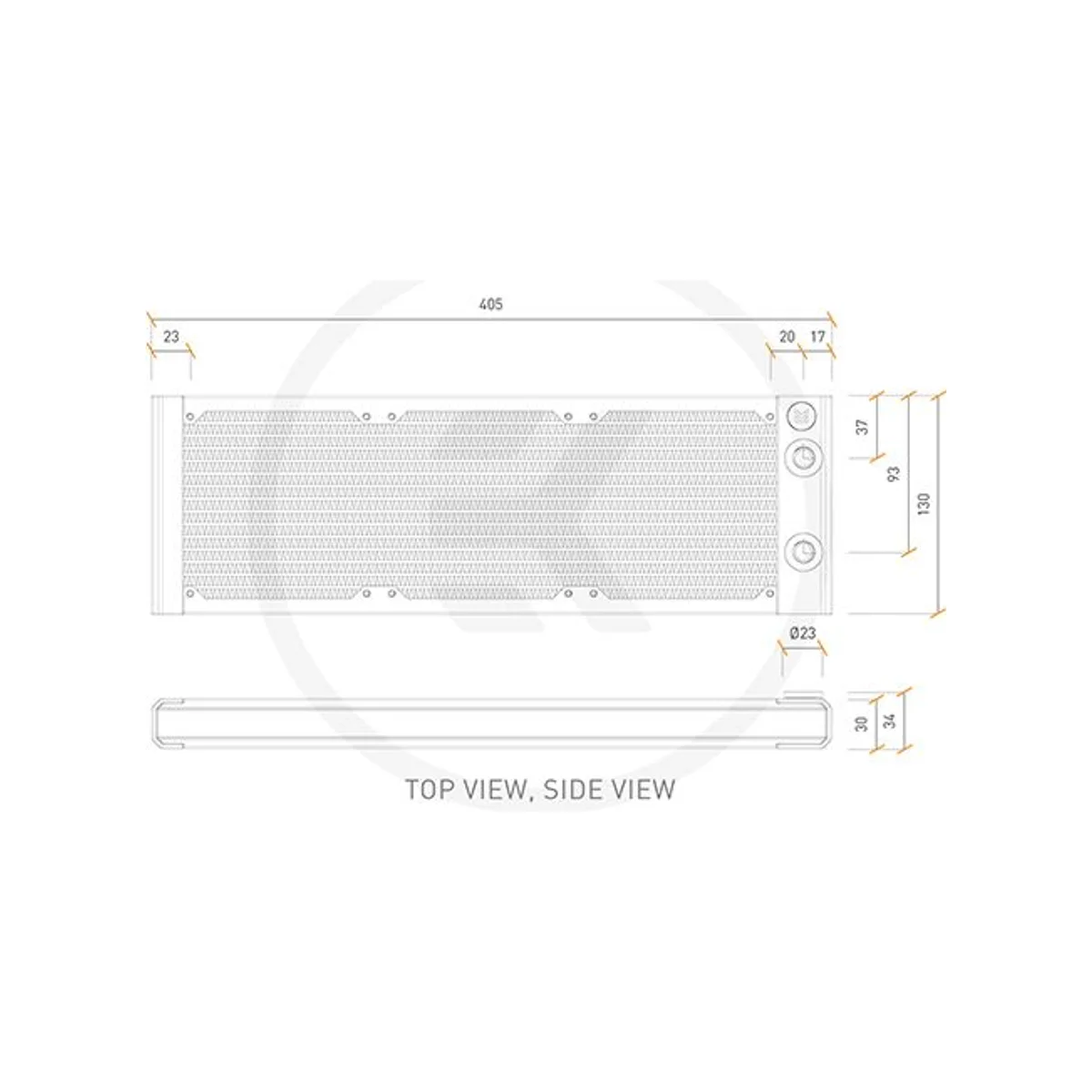 EKWB EK-Quantum Surface S360 Triple-Fan Radiator - White (360mm, 30mm Thick, 20 FPI) - 3831109838990 view 4