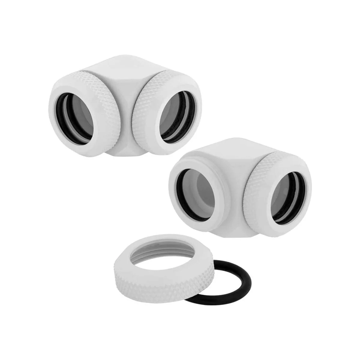 CORSAIR Hydro X Series XF Hardline 90° 14mm OD Fitting Twin Pack - White - CX-9052020-WW