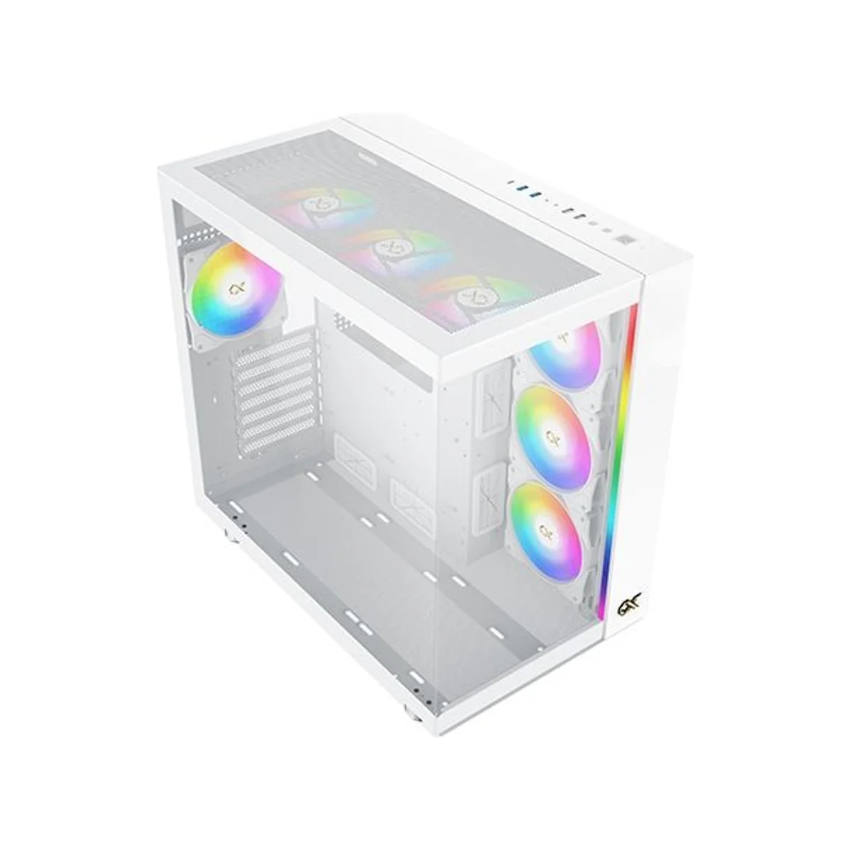 Xigmatek AQUA Ultra Air Arctic Tempered Glass ARGB ATX Gaming Case - White - EN41914