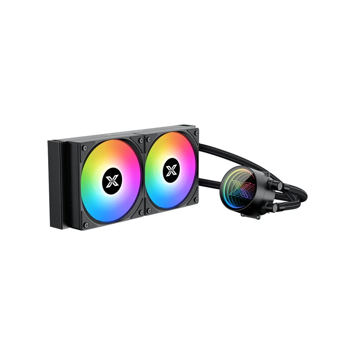 XIGMATEK FENIX II 240 PWM ARGB AIO CPU Liquid Cooler - Black (240mm Radiator, ARGB Fans, LGA1700/AM5 Support) - EN46599 view 2