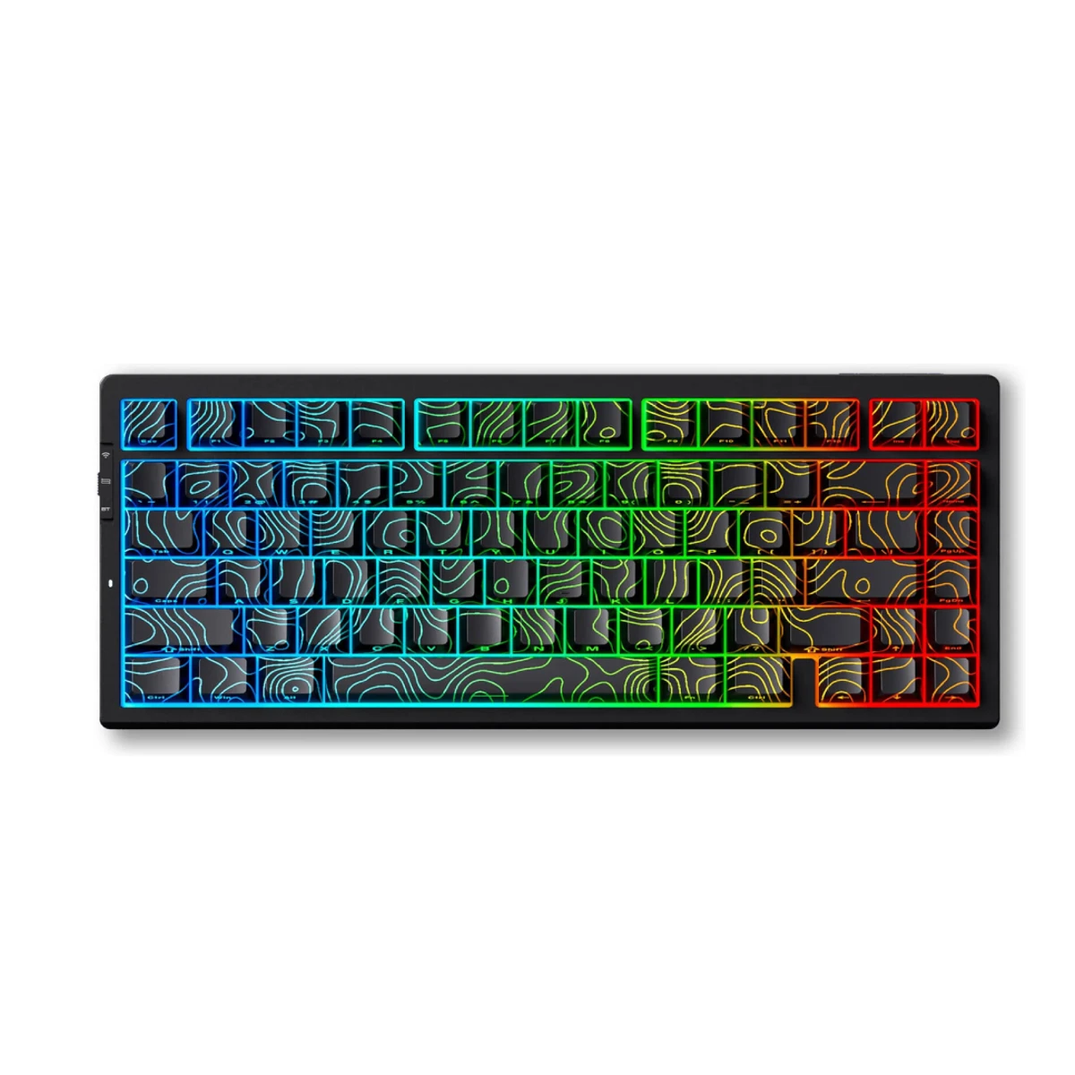 MCHOSE G75 Pro 75% RGB Tri-Mode Mechanical Gaming Keyboard - Black Topographic | MC-G75-22