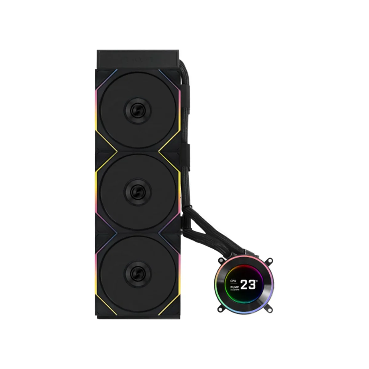 LIAN LI HydroShift II LCD-C 360R ARGB 360mm AIO Liquid CPU Cooler - Black - G89.GHS2LCD36RB.00 view 2